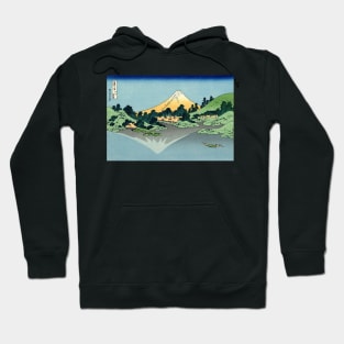 Mount Fuji reflects in Lake Kawaguchi, seen from the Misaka Pass in Kai Province - Katsushika Hokusai Hoodie